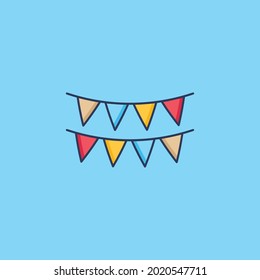 garlands Icon Isolated On blue Background