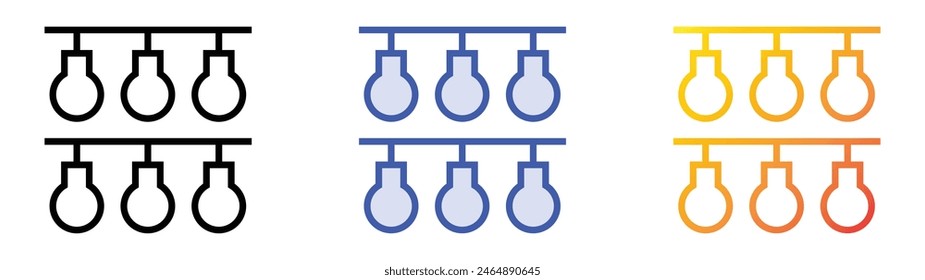 garlands icon. Linear, Blue Fill and Gradient Style Design Isolated On White Background