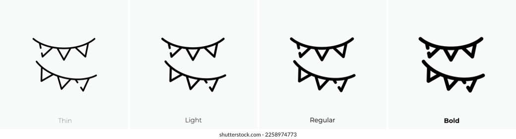 garlands icon. Thin, Light Regular And Bold style design isolated on white background
