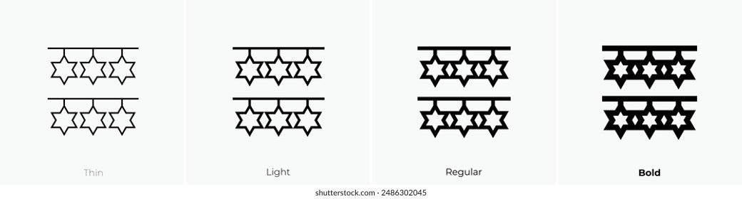 garlands icon. Thin, Light Regular And Bold style design isolated on white background