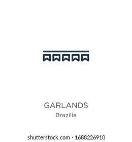 Garlands icon. Thin linear garlands outline icon isolated on white background from brazilia collection. Line vector sign, symbol for web and mobile
