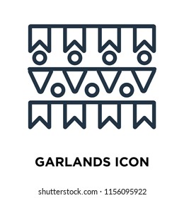 Garlands icon vector isolated on white background, Garlands transparent sign , thin symbols or lined elements in outline style