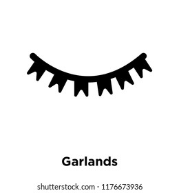 Garlands icon vector isolated on white background, logo concept of Garlands sign on transparent background, filled black symbol