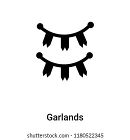 Garlands icon vector isolated on white background, logo concept of Garlands sign on transparent background, filled black symbol