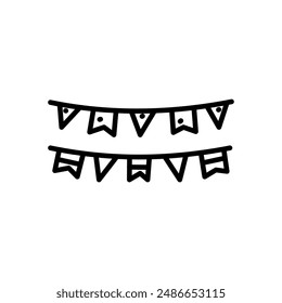 garlands icon vector in line style