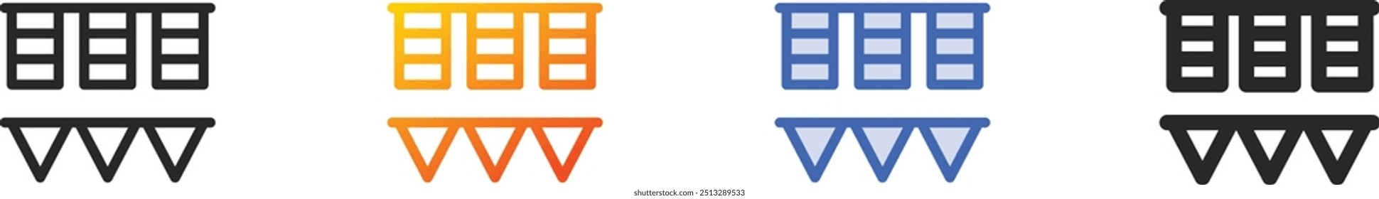 garlands icon.Thin Linear, Gradient, Blue Stroke and bold Style Design Isolated On White Background