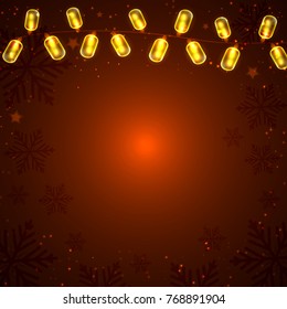 Garlands lights on a christmas background 