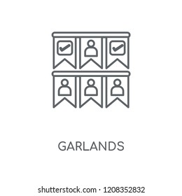 Garlands linear icon. Garlands concept stroke symbol design. Thin graphic elements vector illustration, outline pattern on a white background, eps 10.