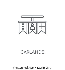 Garlands linear icon. Garlands concept stroke symbol design. Thin graphic elements vector illustration, outline pattern on a white background, eps 10.