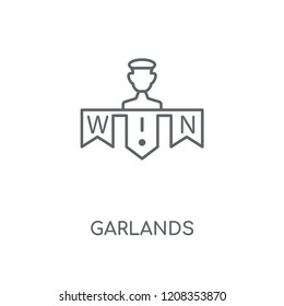 Garlands linear icon. Garlands concept stroke symbol design. Thin graphic elements vector illustration, outline pattern on a white background, eps 10.