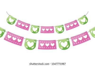 garlands mexican hanging isolated icon vector illustration design