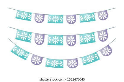 garlands mexican hanging isolated icon vector illustration design