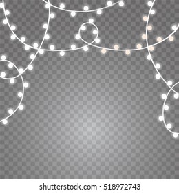Garlands on transparent background.
