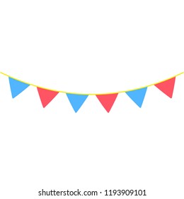 garlands, party flags colored icon. Element of colored fireworks party icon for mobile concept and web apps. Colored garlands, party flags icon can be used for web and mobile