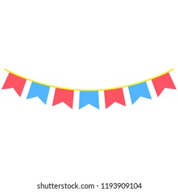 garlands, party flags colored icon. Element of colored fireworks party icon for mobile concept and web apps. Colored garlands, party flags icon can be used for web and mobile