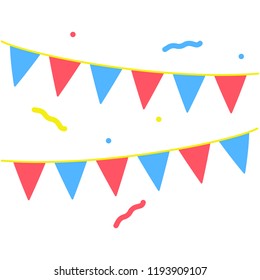 garlands, party flags colored icon. Element of colored fireworks party icon for mobile concept and web apps. Colored garlands, party flags icon can be used for web and mobile