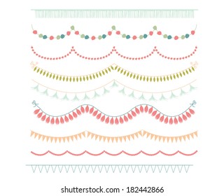 Garlands Set in Vector on White Background