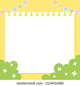 Garlands And Sketchbook Paper Frame
