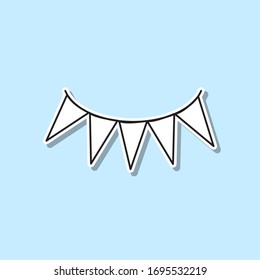 Icono de pegatina de Garlands. Línea delgada simple, contorno vectorial de iconos de partido para ui y ux, sitio web o aplicación móvil