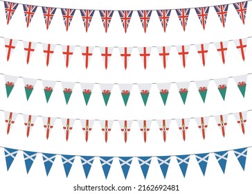 Garlands of United Kingdom on a white background