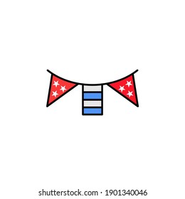 Garlands USA outline icon. Signs and symbols can be used for web, logo, mobile app, UI, UX