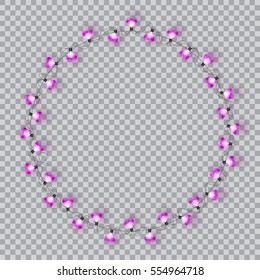 Garlands. Valentine`s day decorations lights effects