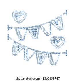 garlands word cloud. tag cloud about garlands.