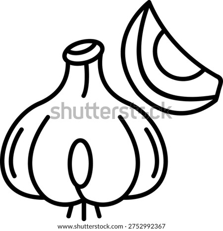 Garlic Art vector Icon Design Illustration