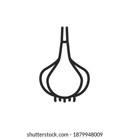 Garlic black line icon. Spice for cooking. Vector illustration