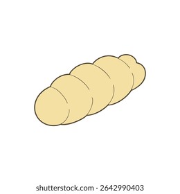 a garlic braid in soft beige vector with smooth