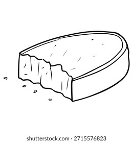 Knoblauchbrot Bisse Illustration handgezeichnete Umrissvektor