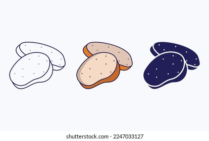 Garlic bread icon vector illustration