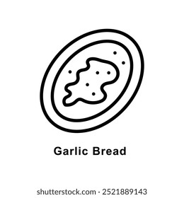 Garlic Bread vector  Outline icon style illustration. Symbol on White background EPS 10 File