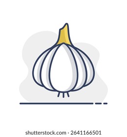 Garlic bulb, allium sativum isolated design vector icon. Vegetable sign. Graph symbol for food and drinks web site, apps design, mobile apps and print media, logo, UI