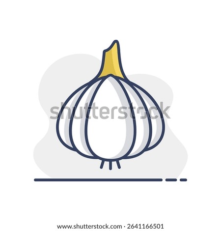 Garlic bulb, allium sativum isolated design vector icon. Vegetable sign. Graph symbol for food and drinks web site, apps design, mobile apps and print media, logo, UI