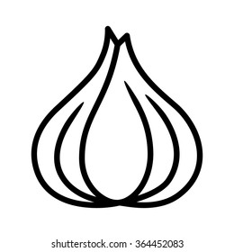 Garlic bulb / allium sativum line art vector icon for food apps and websites