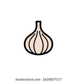 Garlic bulb illustration isolated depiction nutrition