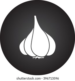 Garlic bulb simple icon on round background