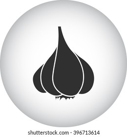 Garlic bulb simple icon on round background