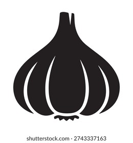 Garlic bulb vector icon isolated on white background.