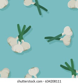 Garlic bunches - vector background