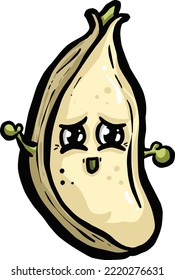 Carácter de bombilla de dibujos animados en la ilustración vectorial como mascota o diseño de iconos