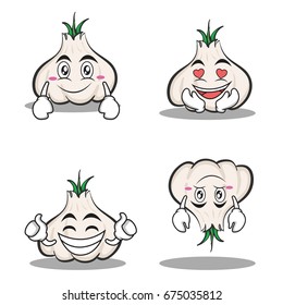 garlic cartoon character set collection