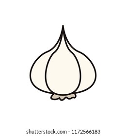 garlic cartoon vector. symbol. logo.