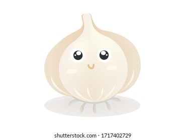 Caricatura de ajo, linda historieta vegetal.