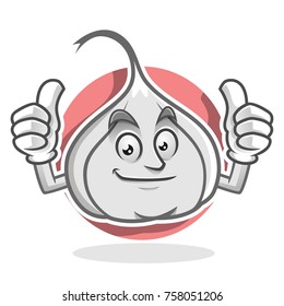 Garlic character design or garlic mascot, perfect for logo, web and print illustration