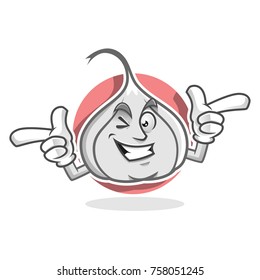 Garlic character design or garlic mascot, perfect for logo, web and print illustration