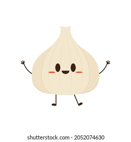 Garlic character design. Garlic vector.