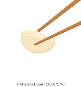 garlic and chopsticks vector. free space for text. wallpaper. background.