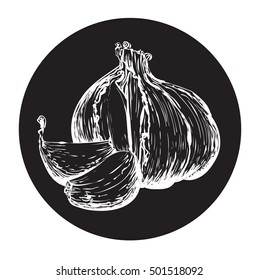 Garlic Circle Monochrome Vector Stock Vector (Royalty Free) 501518092 ...